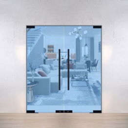 CỬA BẢN LỀ SÀN 2 CÁNH KÍNH 10 LY