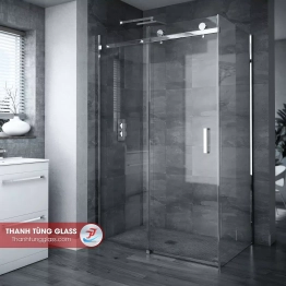 Phòng tắm kính cường lực cửa lùa