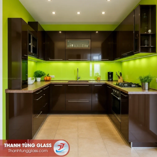 KÍNH SƠN MÀU ỐP BẾP