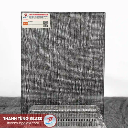 Kính ghép lụa hoa văn