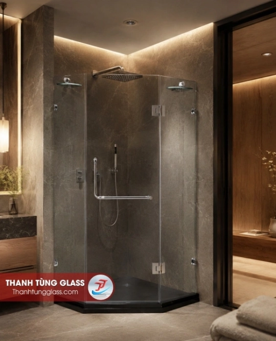 KÍNH PHÒNG TẮM MỞ QUAY 3 TẤM