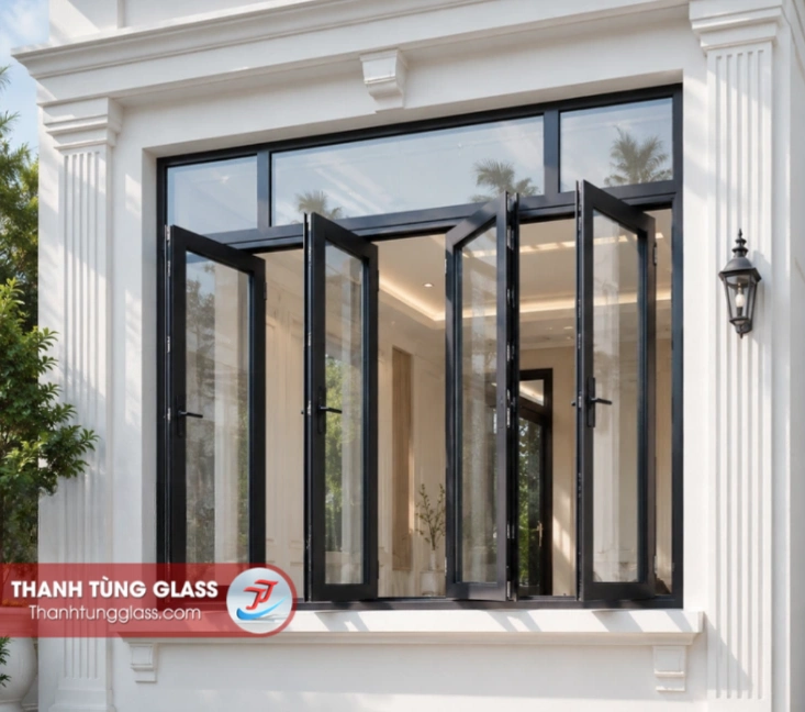 Cửa sổ nhôm xingfa mở quay 4 cánh