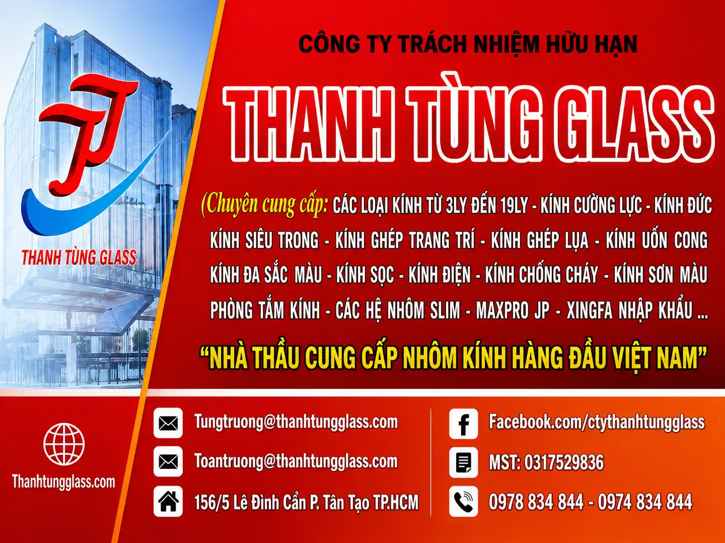 Bảng hiệu Thanh Tùng Glass