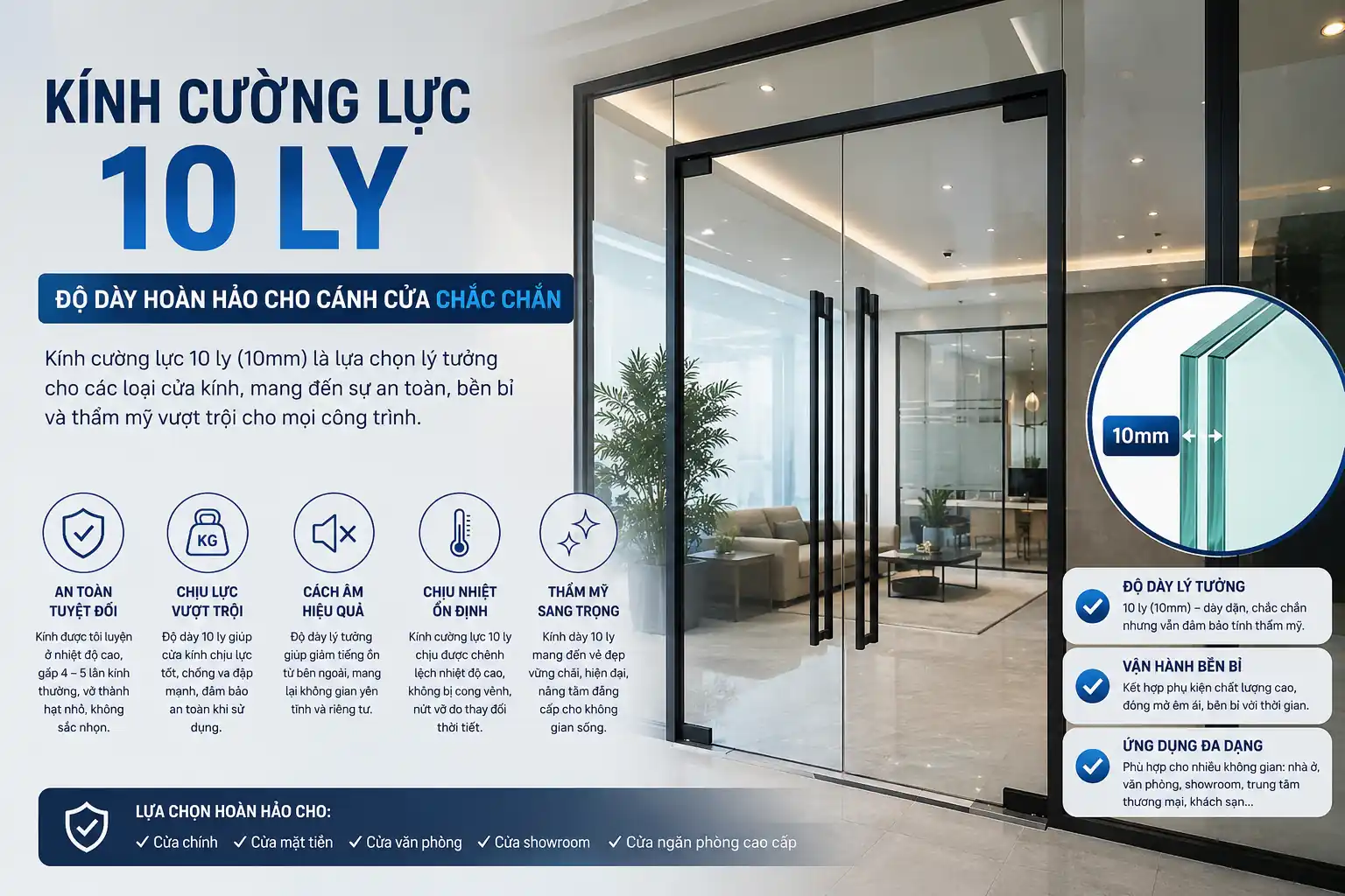 Kính cường lực 10mm
