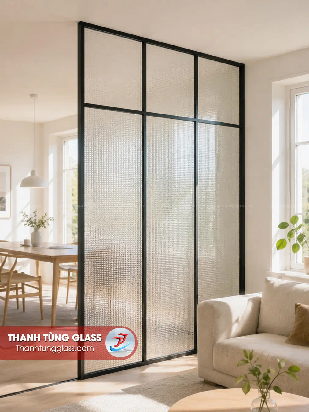 Kính đúc hoa văn hiệu ứng ca rô