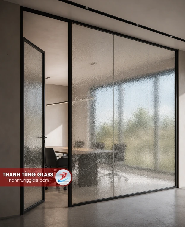 Vách ngăn kính đúc giọt nước
