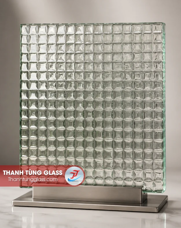 Mẩu kính đúc ô vuông