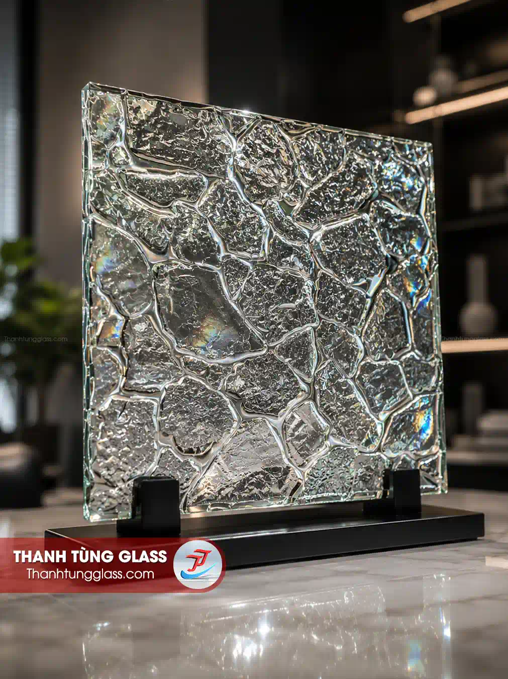 Mẩu kính đúc vân đá