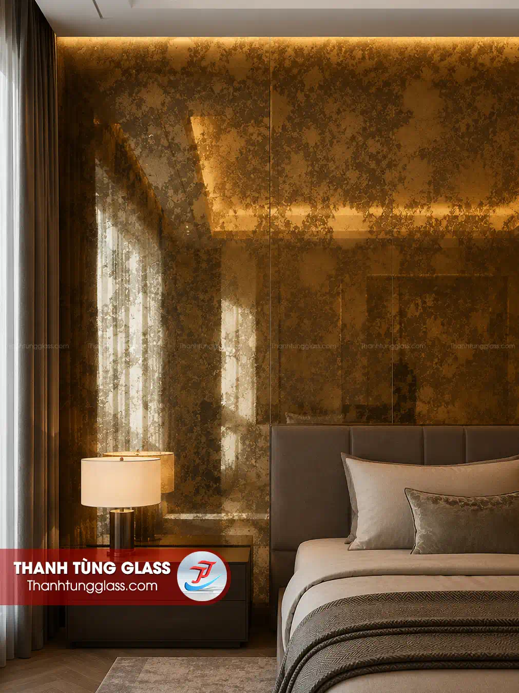 Kính thuỷ giả cổ màu trà