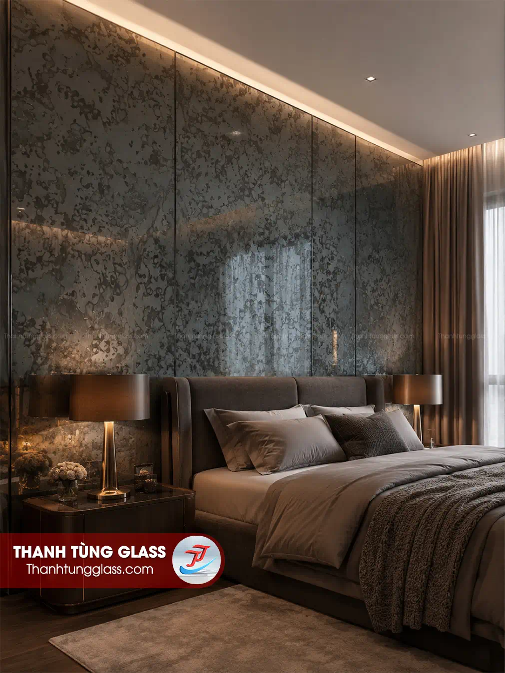 Kính thuỷ giả cổ màu xám khói