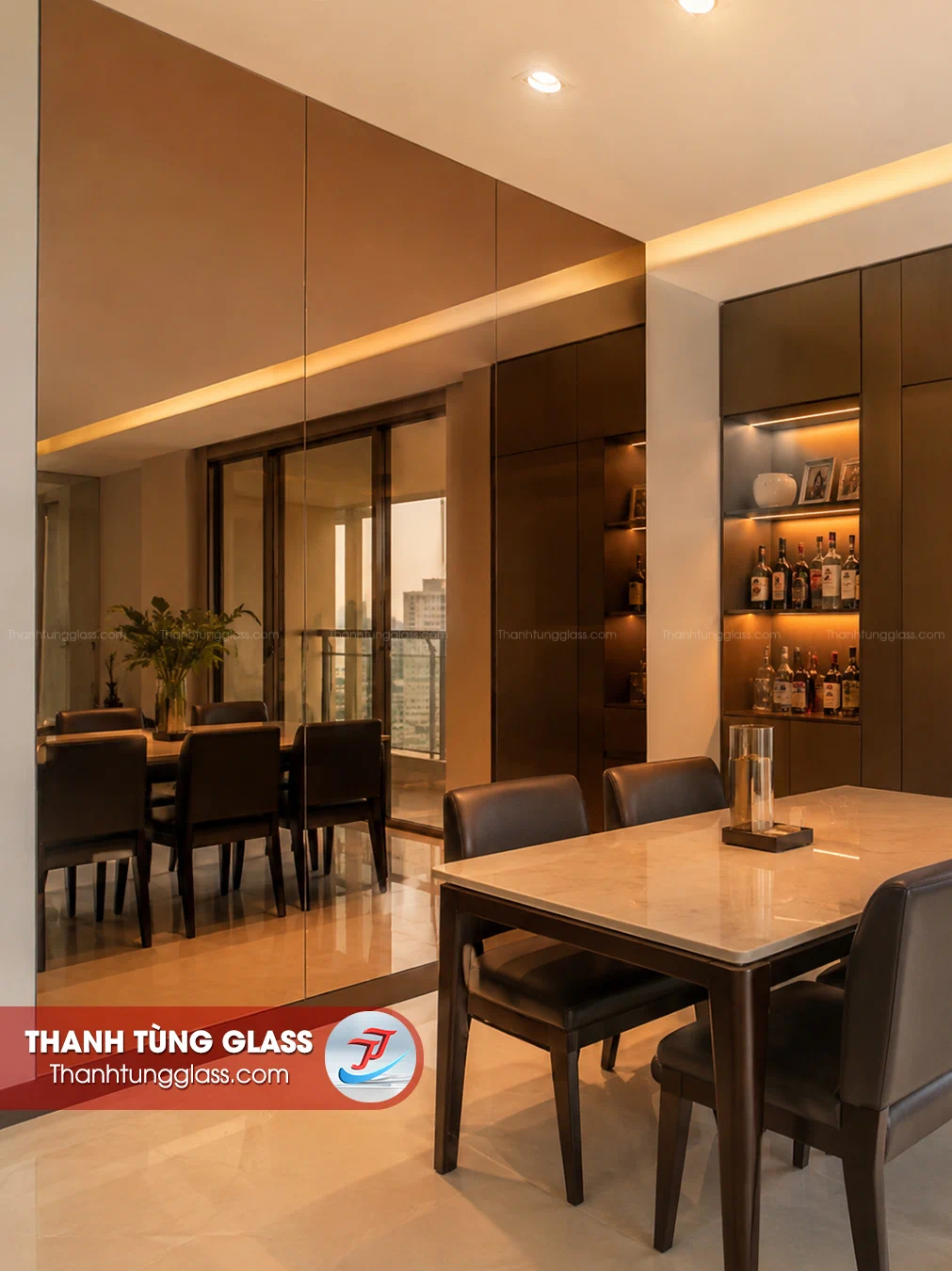Kính thuỷ trang trí nội thất