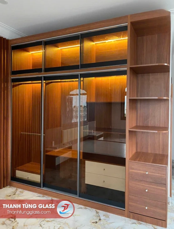 Tủ cánh kính lùa giảm chấn