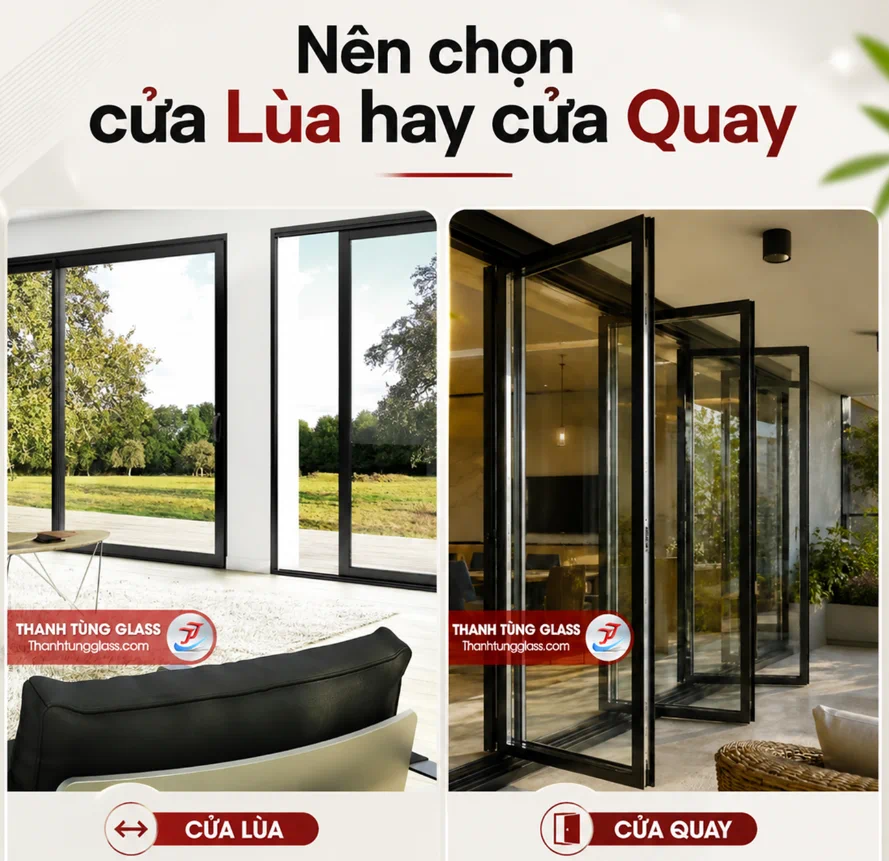 Cửa Nhôm Mở Quay Hay Mở Lùa: Chọn Loại Nào Cho Từng Vị Trí