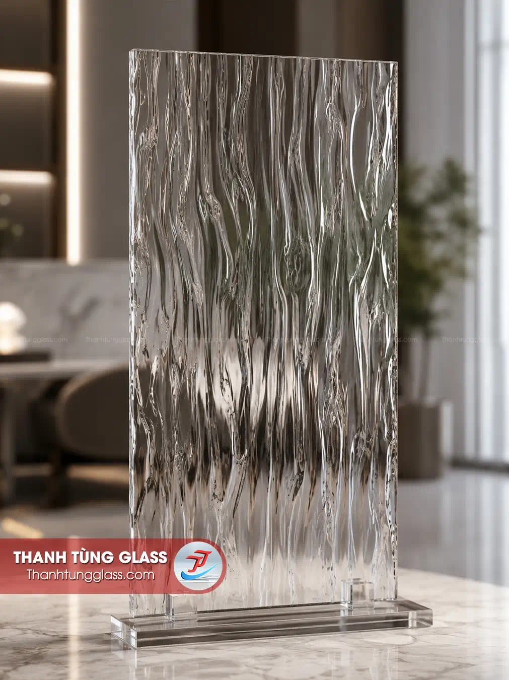 Kính đúc vân dòng chảy