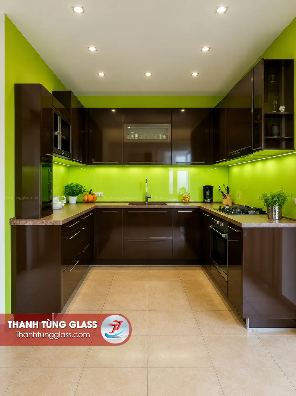 KÍNH SƠN MÀU ỐP BẾP