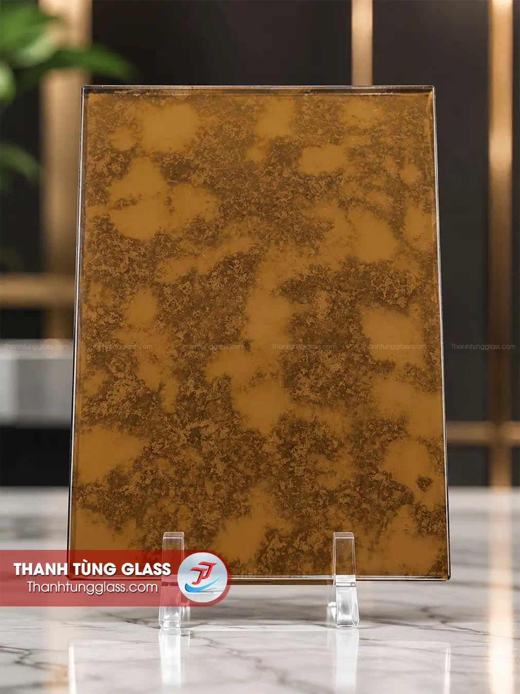 KÍNH THUỶ GIẢ CỔ MÀU TRÀ