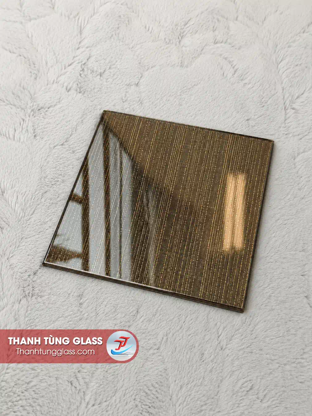 Kính thủy trà ghép lụa